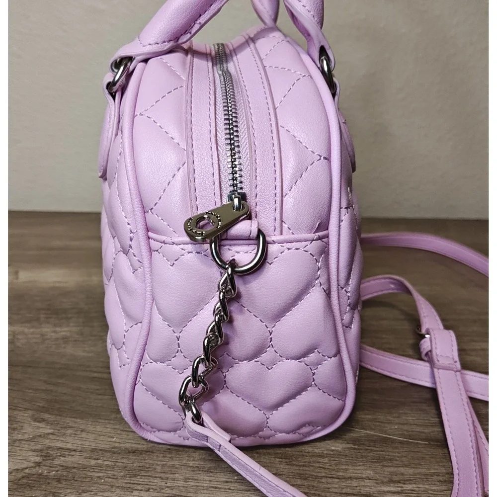 Juicy Couture‎ Satchel Women Small Pink Heart Quilted Crossbody Bag Domed Purse